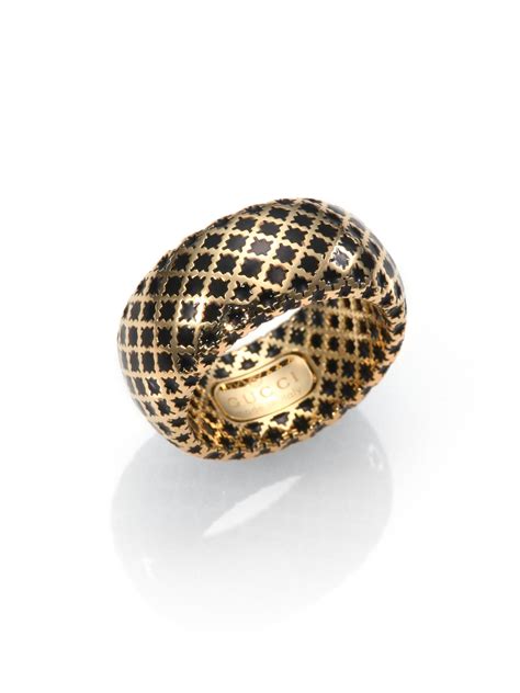 gucci diamantissima ring usa seller|GUCCI 18K Yellow Gold Enamel Diamantissima Ring 53 6.25 .